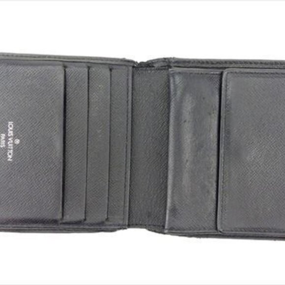 Louis Vuitton Wallet Purse Bifold Taiga Black Mens Authentic - Picture 5 of 8